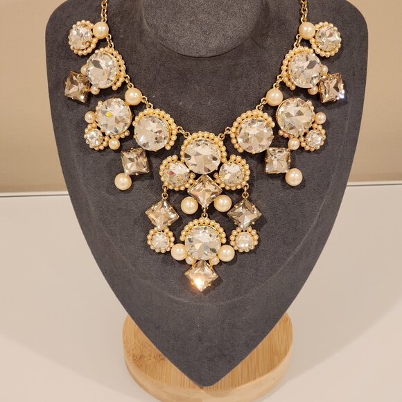 Brand New!! Kate Spade Palace Gem Multifaceted Cubic Zir Pearl Crystal Necklace - Picture 2 of 6